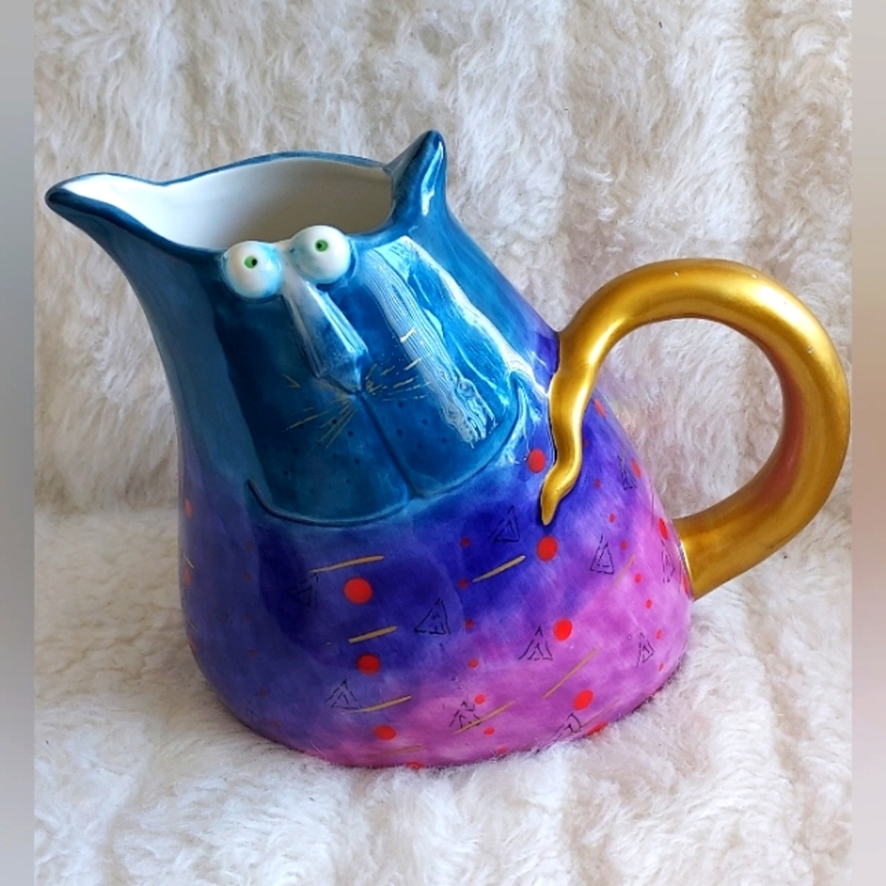 Joy Cat Studio designworks hand painted pitcher.